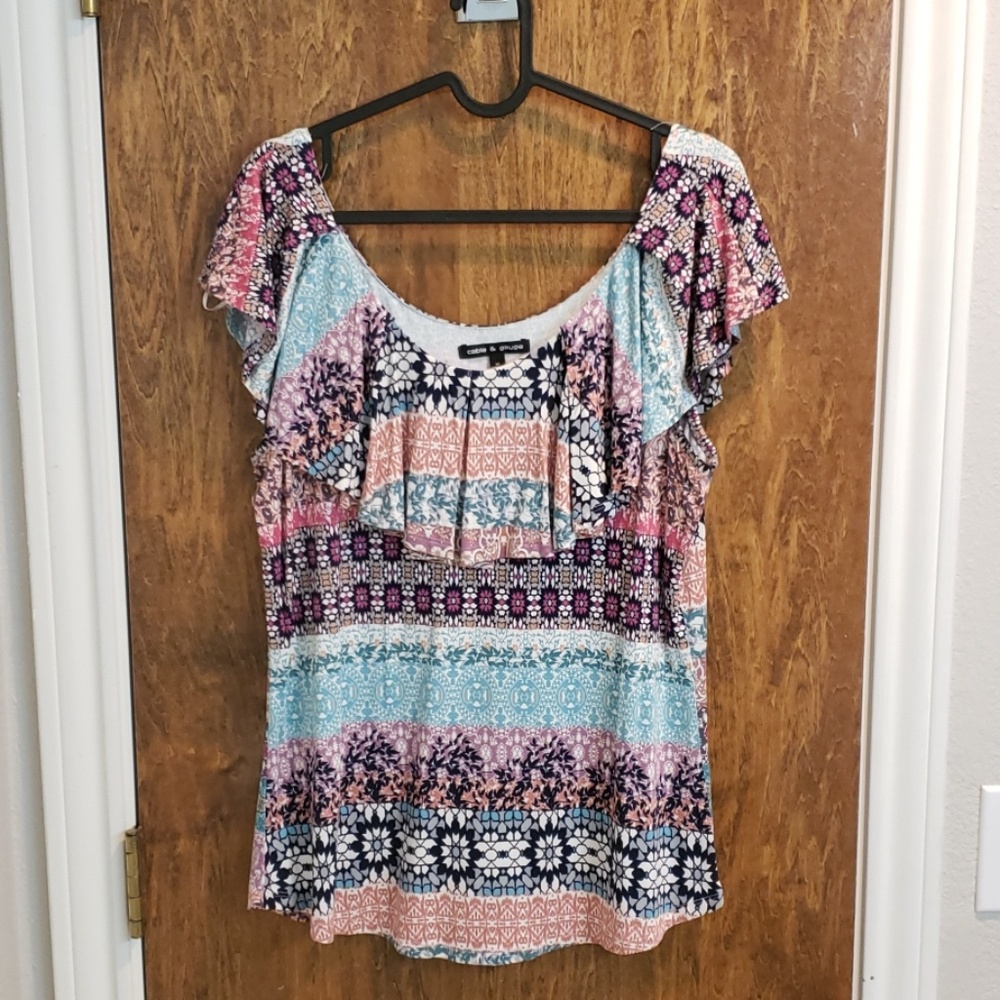 Colorful Ruffle tank